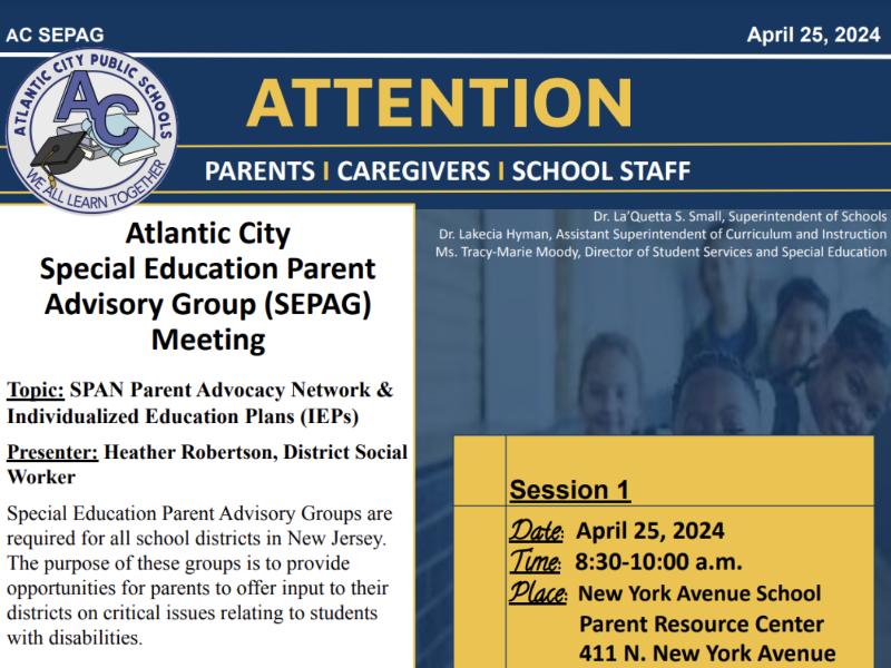 Special Education Parent Advisory Group Meeting Flyer